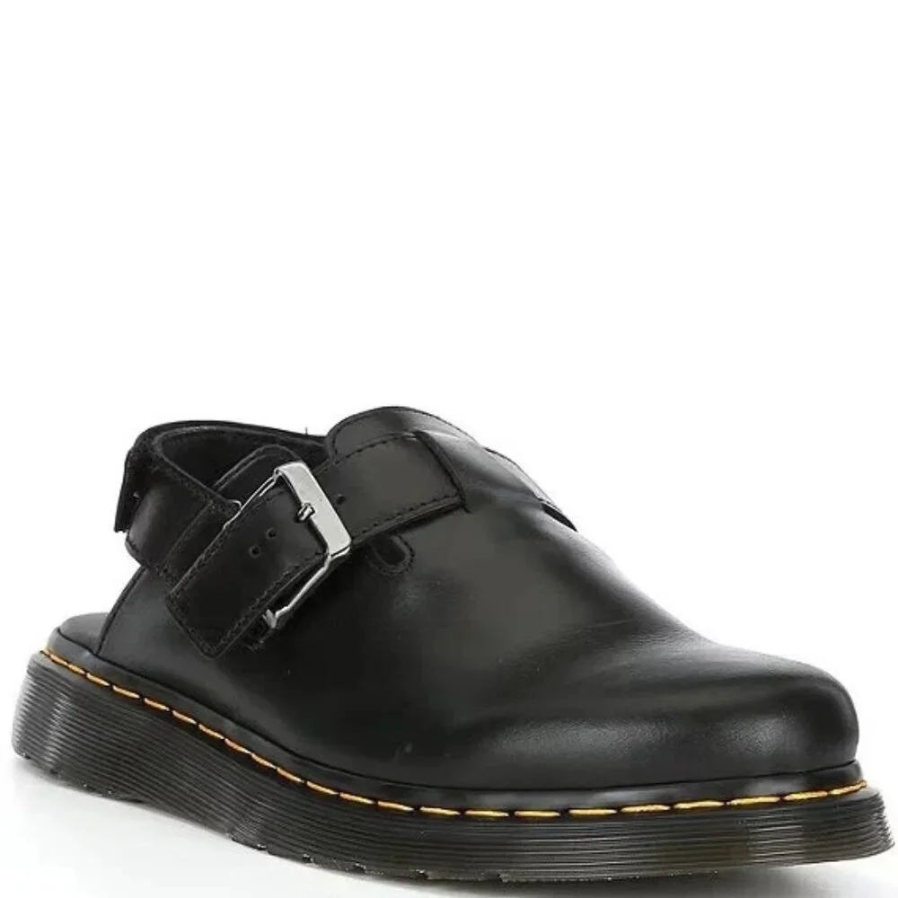 Dr. Martens Jorge II Clogs Black Leather Slingback Mules